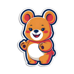 Obraz premium Aesthetic Korean Bear Sticker PNG