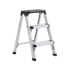 Two-step metal ladder in a  shot.