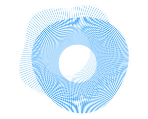 Radial Abstract Line Art in Blue – Circular Geometric Design Element for Technology, Certificates, and Modern Backgrounds