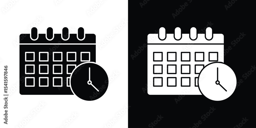 Poster calendar clock icon vector scalable graphics