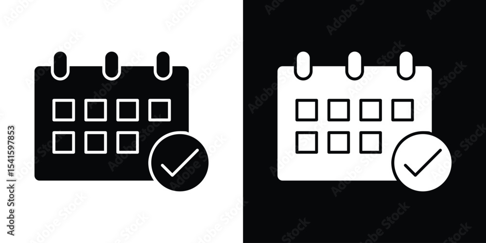 Poster calendar check icon vector scalable graphics