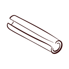 Cinnamon stick roll logo in line art style isolated on a white background.