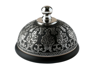 Black and silver ornate service bell