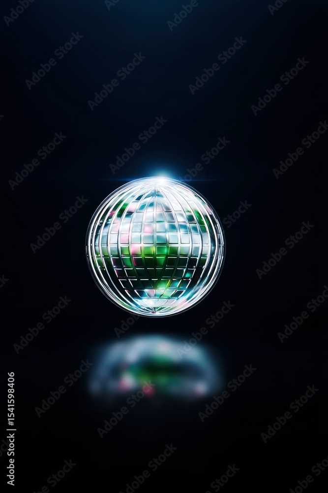 Poster digital globe mesh pattern in matrix style