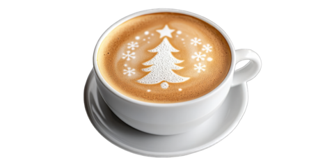 Festive Christmas latte art