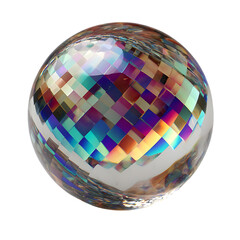 Obraz premium Colorful iridescent sphere with a mosaic pattern.