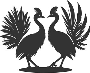 Vector bird cassowary black drawing animal silhouette