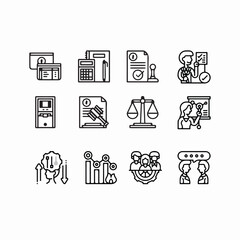 “Business and Finance 12 Icons Set