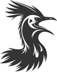Vector bird cassowary black drawing animal silhouette