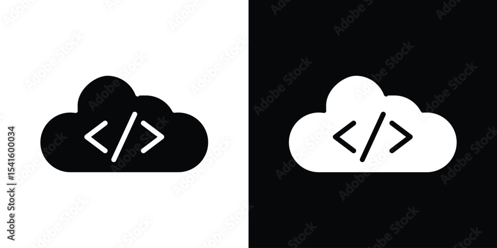 Poster cloud code icon vector scalable graphics