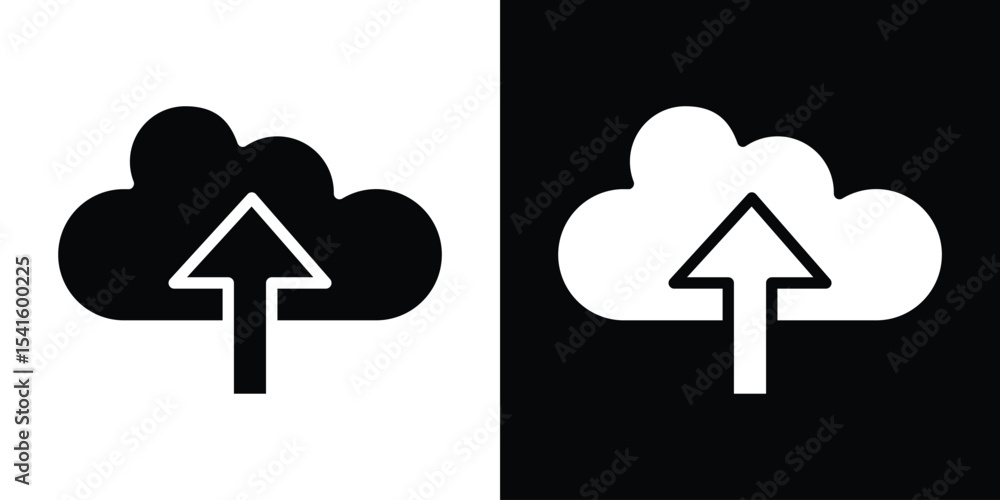 Poster cloud upload icon vector scalable graphics