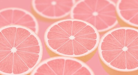 Pink Grapefruit Slice Symphony A pastel citrus serenade in closeup view