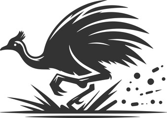 Vector bird cassowary black drawing animal silhouette