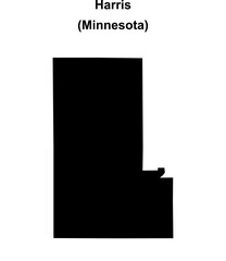 Harris (Minnesota) blank outline map