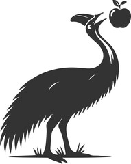 Vector bird cassowary black drawing animal silhouette