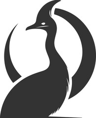 Vector bird cassowary black drawing animal silhouette