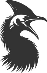 Vector bird cassowary black drawing animal silhouette