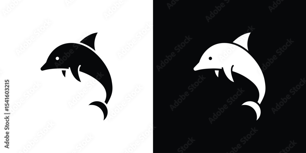 Poster dolphin icon vector scalable graphics