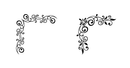 Decorative vintage frame corner template ornament art