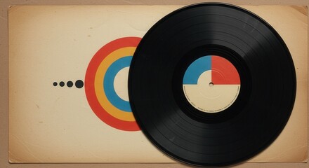 Obraz premium Retro Vinyl Circles of Sound Color