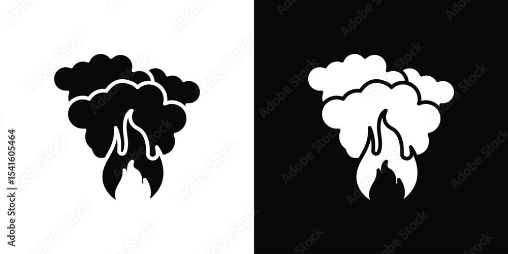Poster fire smoke icon vector scalable graphics