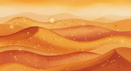 Sunset hues paint sunkissed desert dunes scattered with bright stars