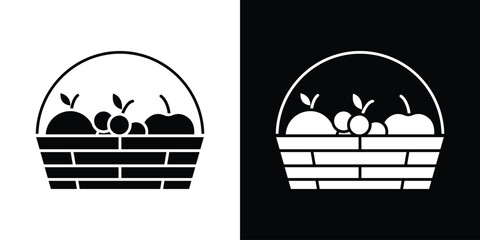 Fruit basket icon Vector scalable graphics