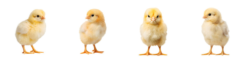 Fototapeta premium Group of adorable baby chicks standing together