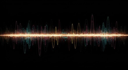 Vibrant sound waves dance in the dark a symphony of color and light