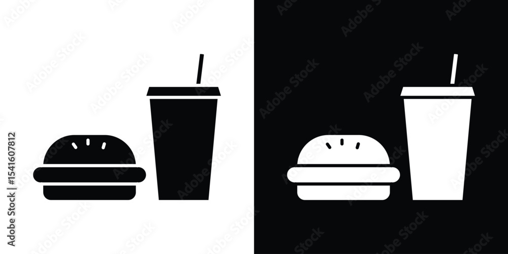 Poster hamburger soda icon vector scalable graphics