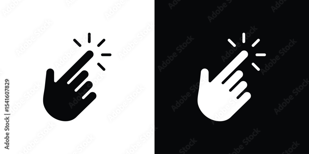 Poster hand click icon vector scalable graphics