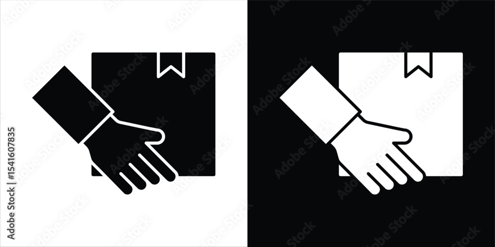 Poster hand holding box icon vector scalable graphics