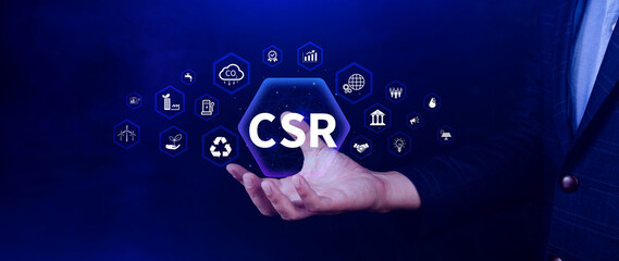 CSR, Corporate social Responsibility concept, global ecology, responsive business organization,...
