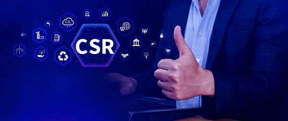 CSR, Corporate social Responsibility concept, global ecology, responsive business organization,...