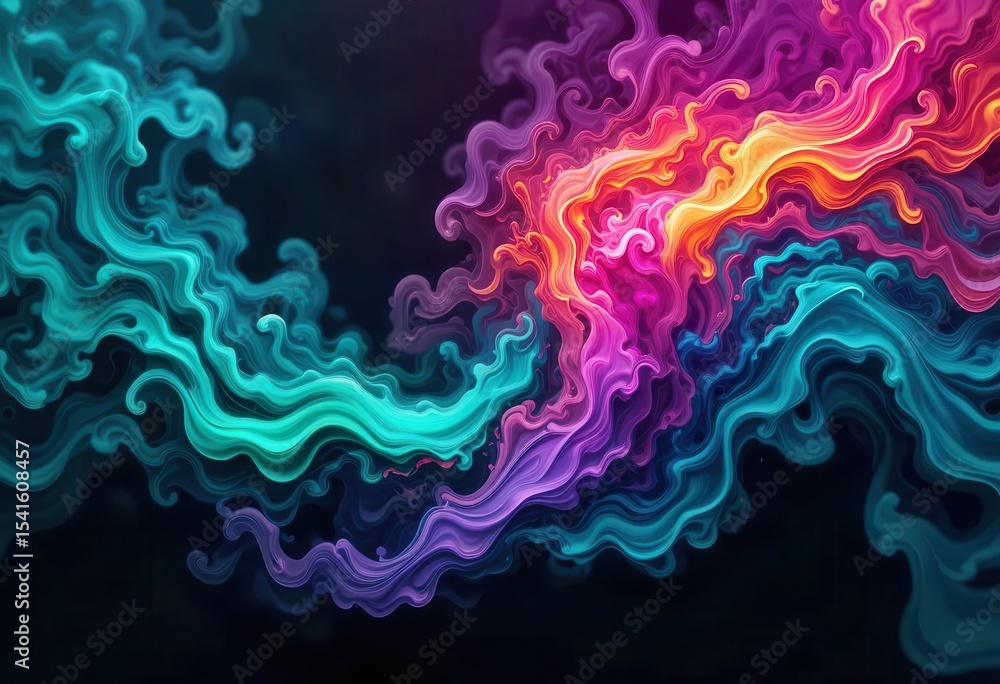 Poster colorful abstract swirl design for computer desktop backgrounds with vibrant hues