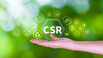 CSR, Corporate social Responsibility concept, global ecology, responsive business organization,...