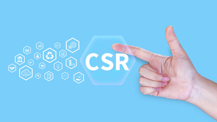 CSR, Corporate social Responsibility concept, global ecology, responsive business organization, environmental, sustainable and ethical business
