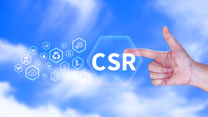 CSR, Corporate social Responsibility concept, global ecology, responsive business organization, environmental, sustainable and ethical business
