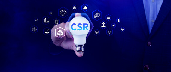 CSR, Corporate social Responsibility concept, global ecology, responsive business organization,...
