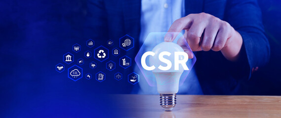 CSR, Corporate social Responsibility concept, global ecology, responsive business organization,...
