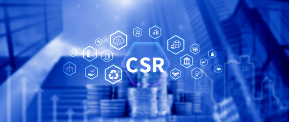 CSR, Corporate social Responsibility concept, global ecology, responsive business organization, environmental, sustainable and ethical business