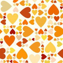 Joyful seamless heart pattern on white background
