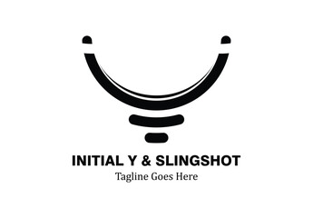 Initial letter Y logo with a slingshot shape