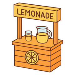 lemonade stand business isometric view flat color vector illustration template design