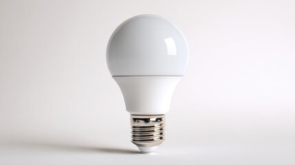 Smart home lamp glowing faintly on plain white background
