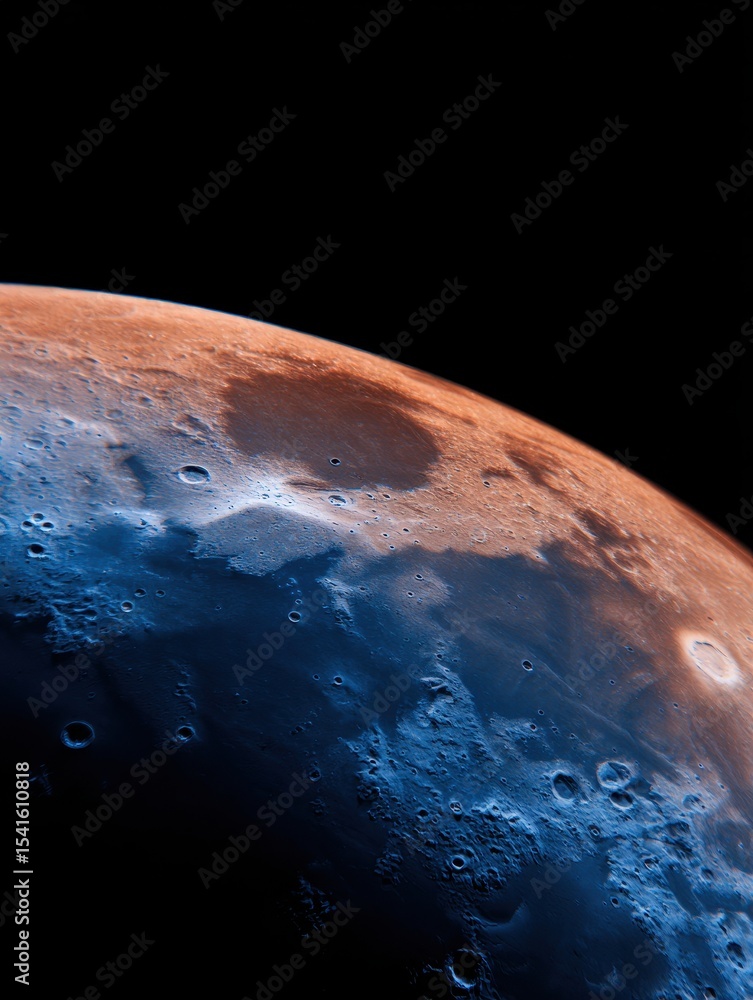 Canvas Prints stunning close-up view of the moon's surface showcasing craters and color variations