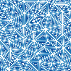 Geometric template background. Medium triangles size. Multiple repeated inner triangles. Single color tone style. Repeatable pattern. Modern vector tiles. Seamless vector illustration.