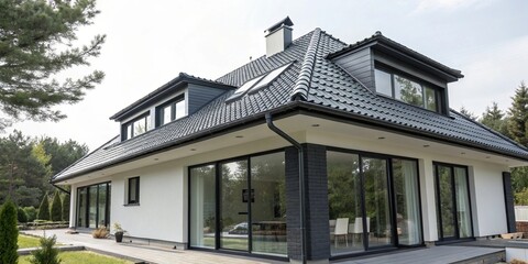 Fototapeta premium Contemporary sloped roof 