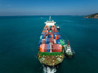 shipping logistic cargo container ship import export goods and distributing products to dealer and...