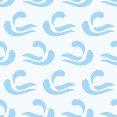 Blue Ocean Waves Seamless Pattern Sea Ornament
